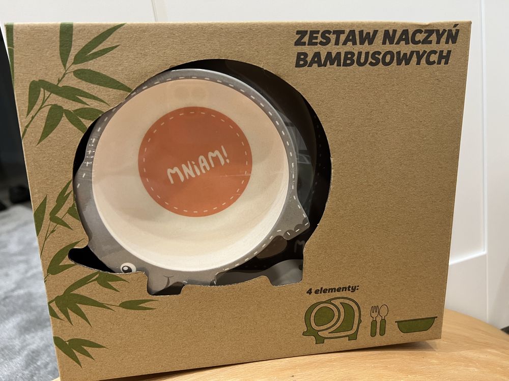 Zestaw naczyń bambusowych dla dziecka
