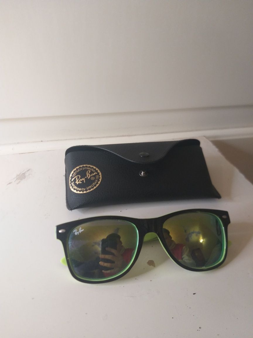 Okulary Ray Ban przeciwsłoneczne case sunglasses rayban zielone