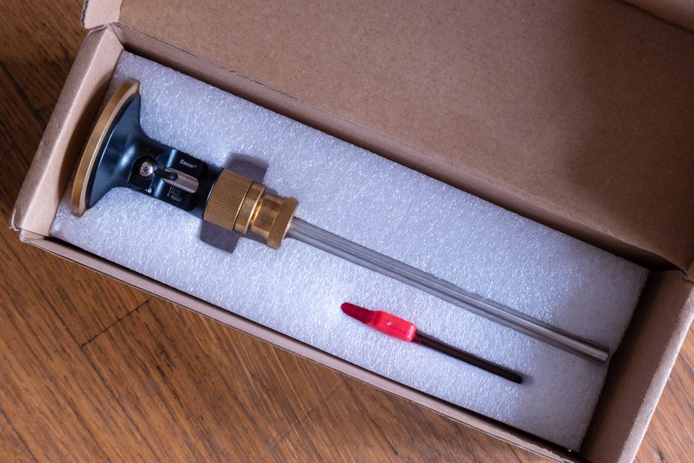 Znacznik traserski stolarski z podziałką z mikroregulacją 120mm