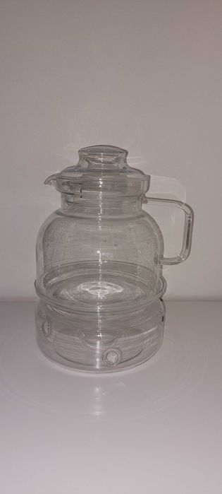 Dzbanek szklany w zestawie z podgrzewaczem | NOWY