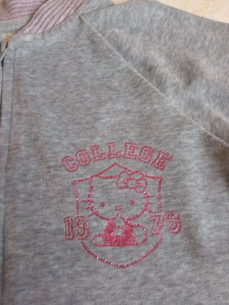 Bluza r.140 Zara  szara  HELLO Kitty rozpinana dziewczynka welur