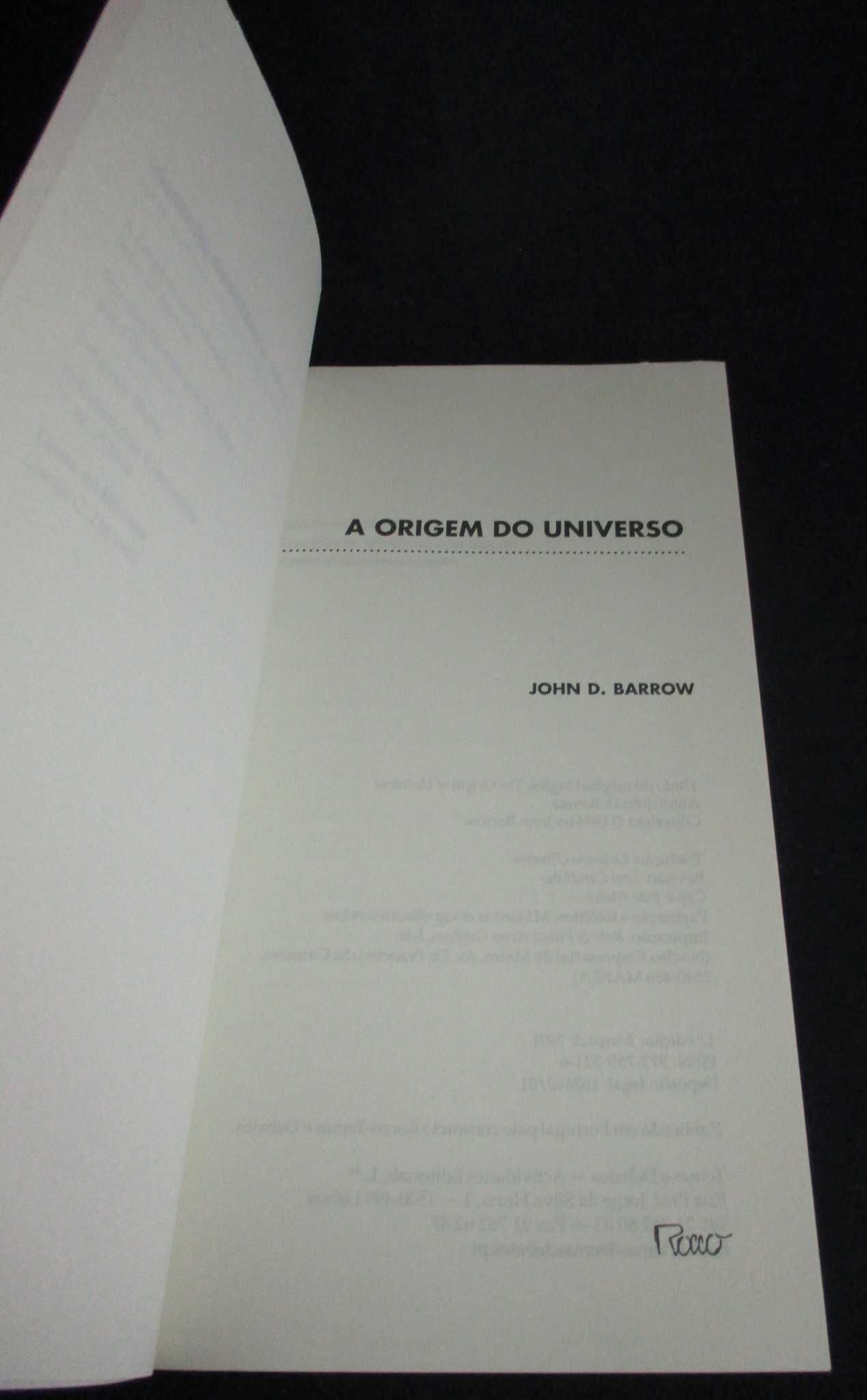 Livro A Origem do Universo John D. Barrow