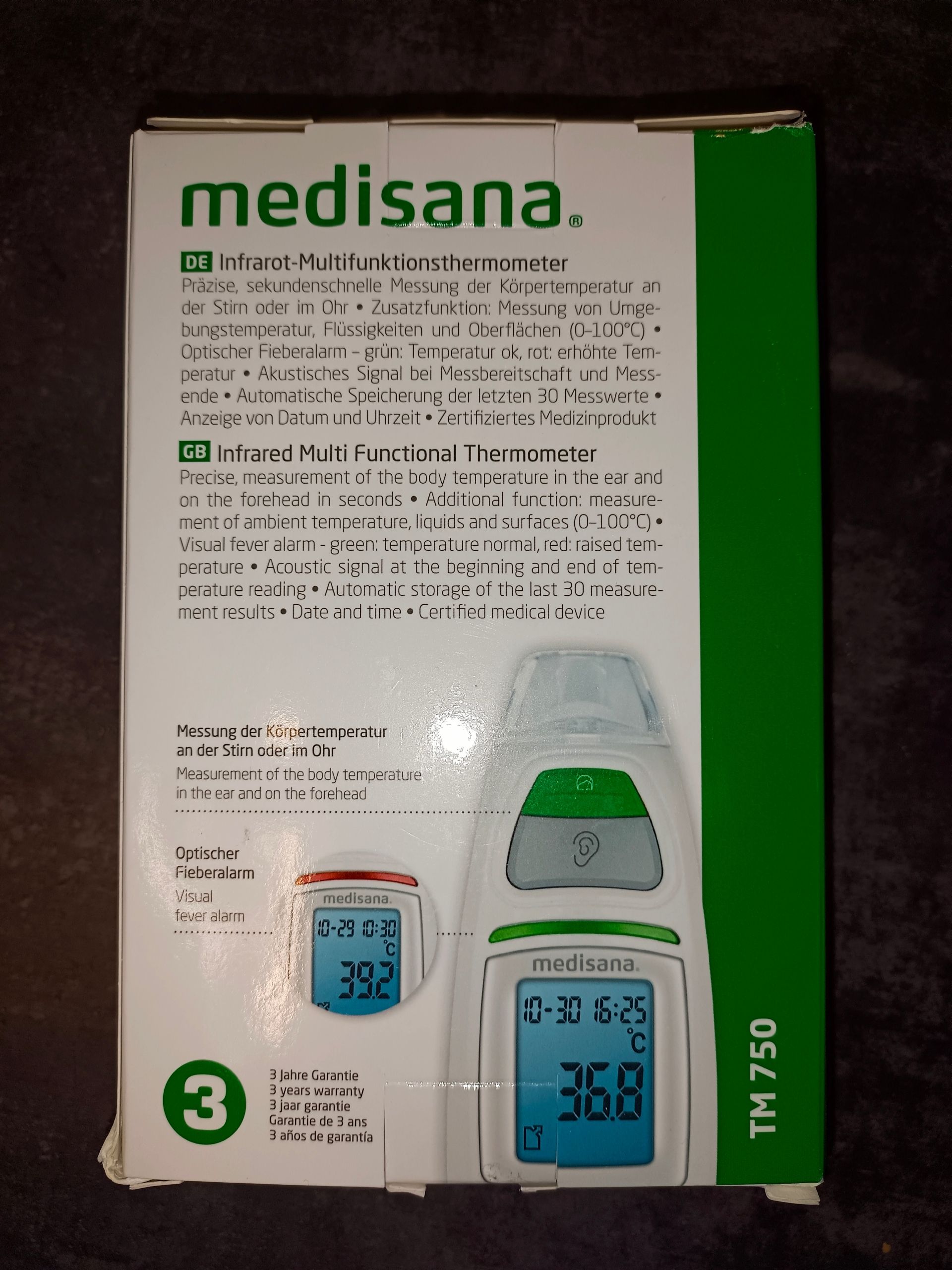 Termometr bezdotykowy kliniczny Medisana TM750