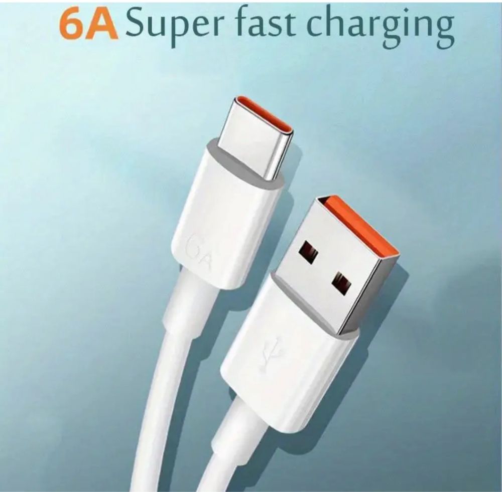 Kabel USB-USB-C. 6A Supercharger, super szybki 66W Huawei Oppo Xiaomi