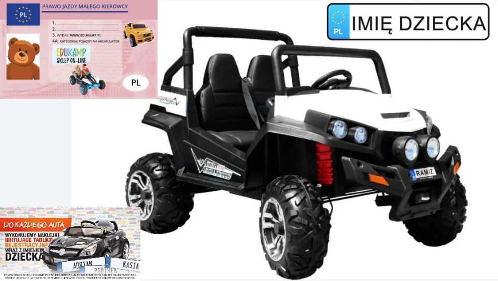 AUTO NA AKUMULATOR BUGGY 4x4 Dwuosobowe auto na akumulator GRATIS