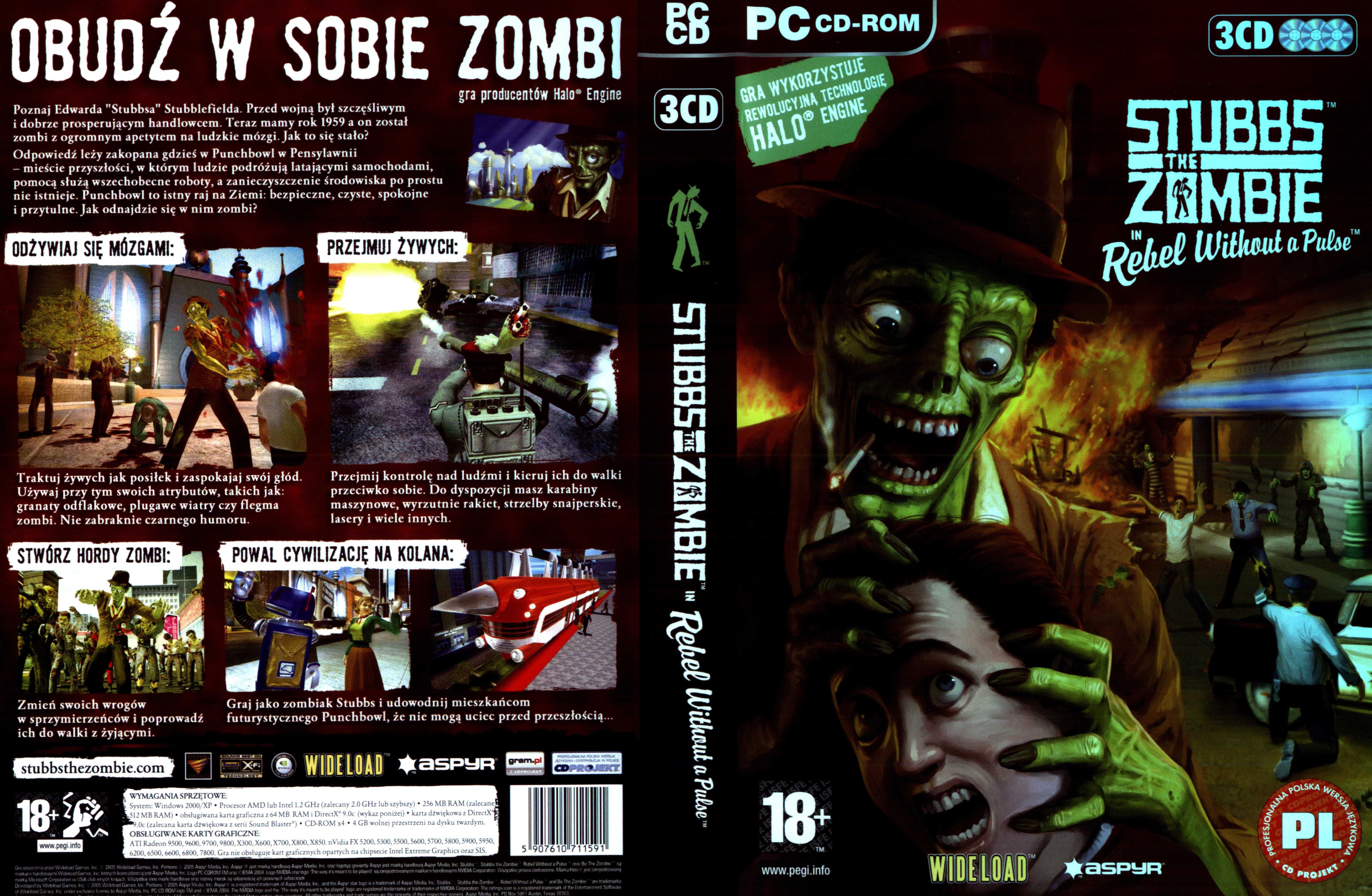 Stubbs 3xCD The Zombie In Rebel Without a Pulse PC PL Retro Gry