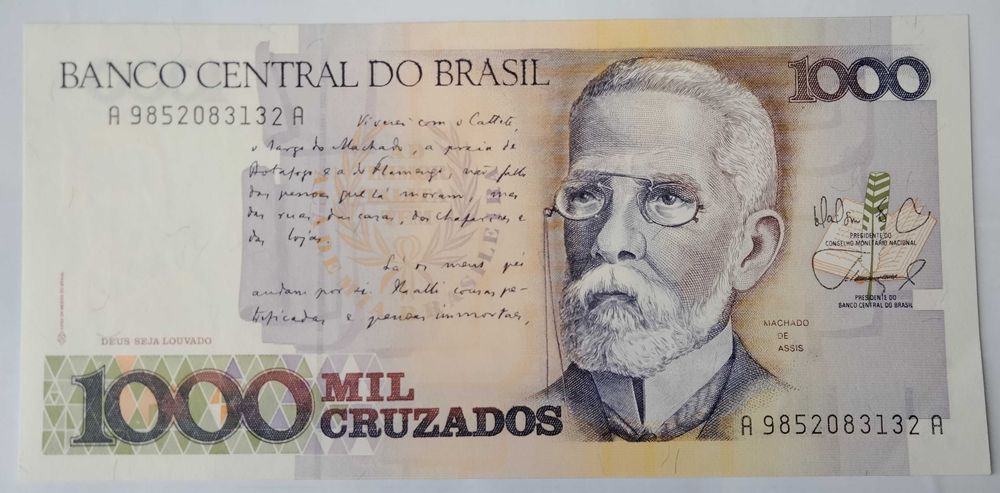 Set de 3 Notas Novas Circuladas no  Brasil  Continente Sul Americano