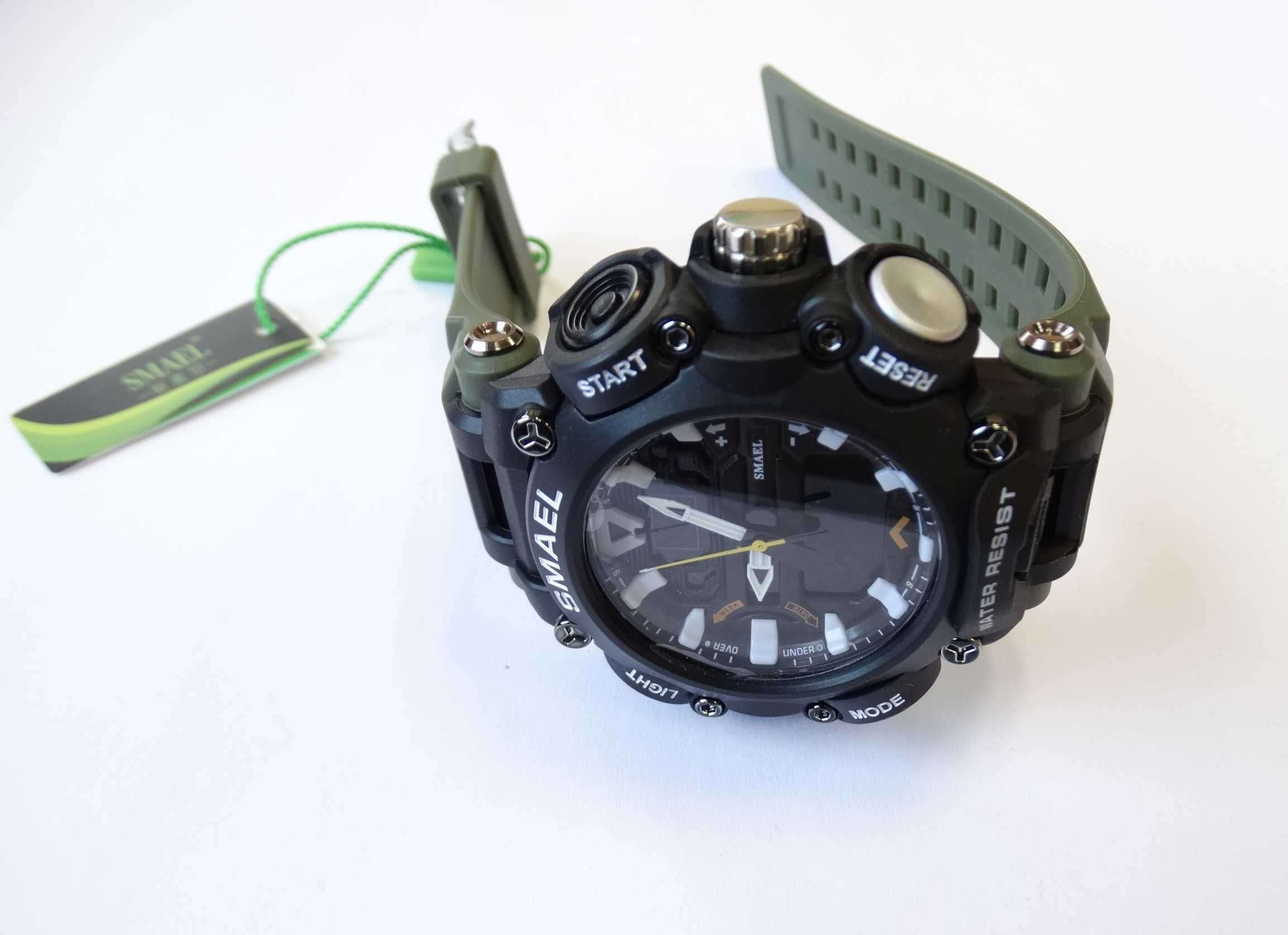 Wojskowy zegarek Smael zielony analogowo cyfrowy elektroniczny sportow