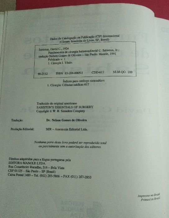 Fundamentos de Cirurgia de Sabiston