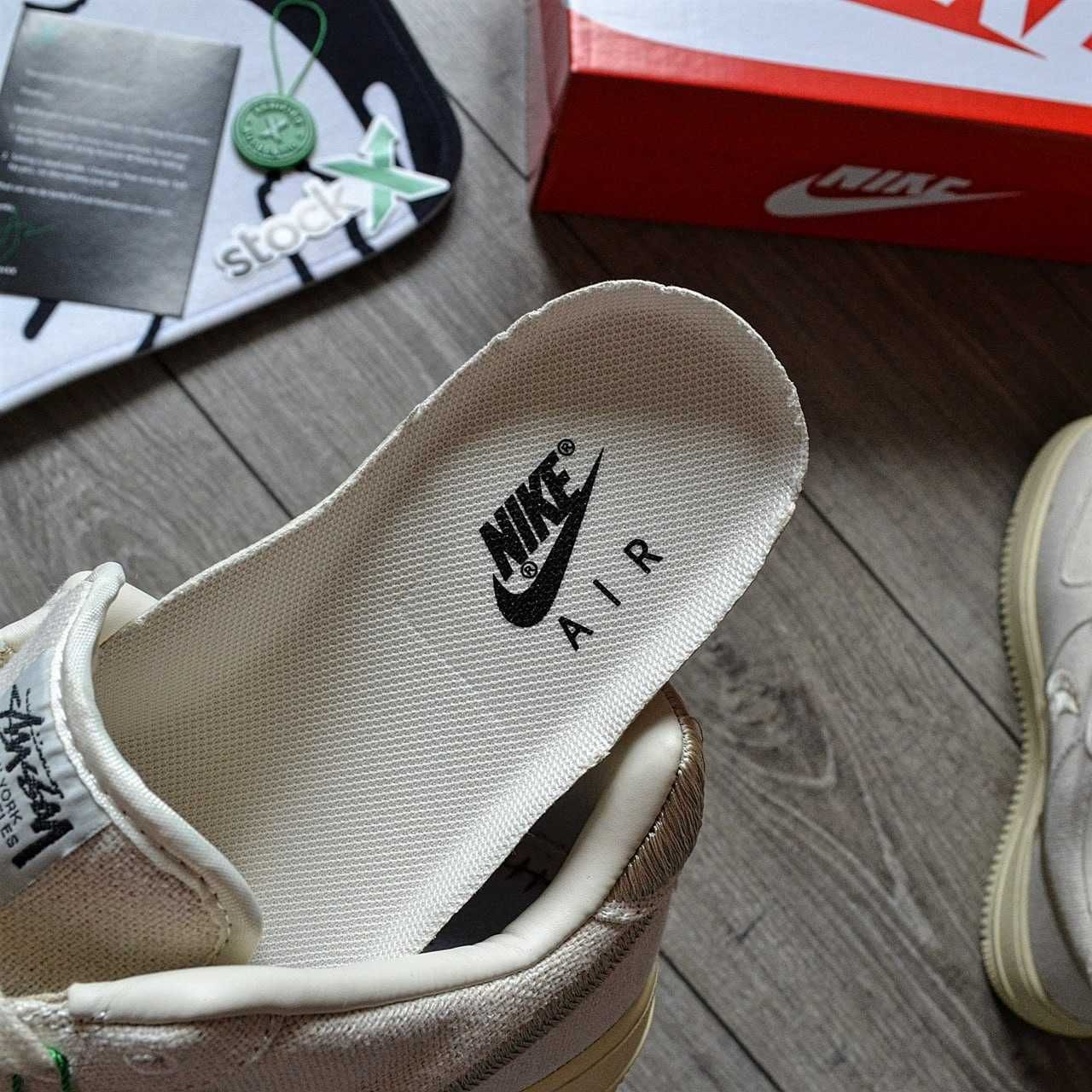Чоловічі кросівки Stussy X Nike Air Force 1 Low бежевий 0407 ЯКІСТЬ