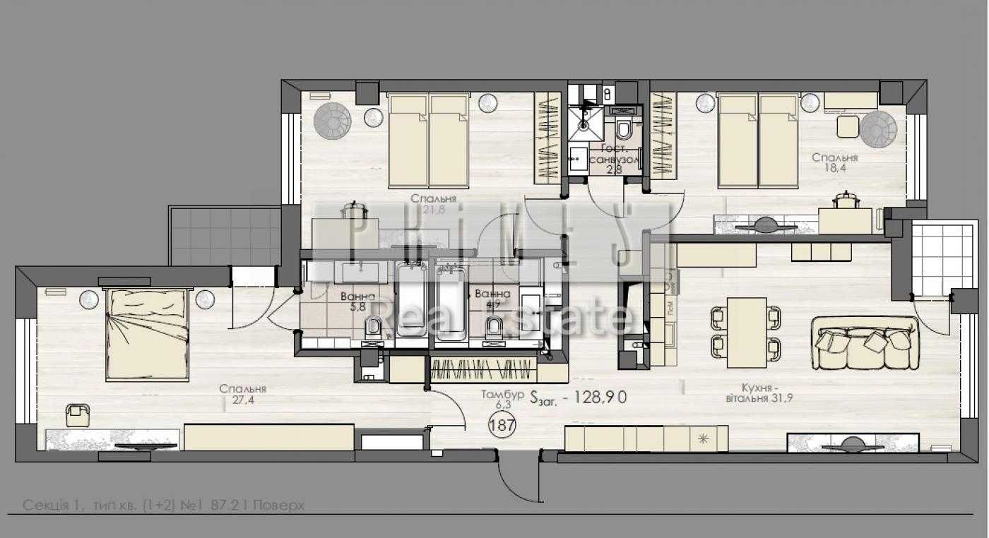 Оренда 4к квартири ЖК Atlantic Residences, центр, вул. Малевича, 75