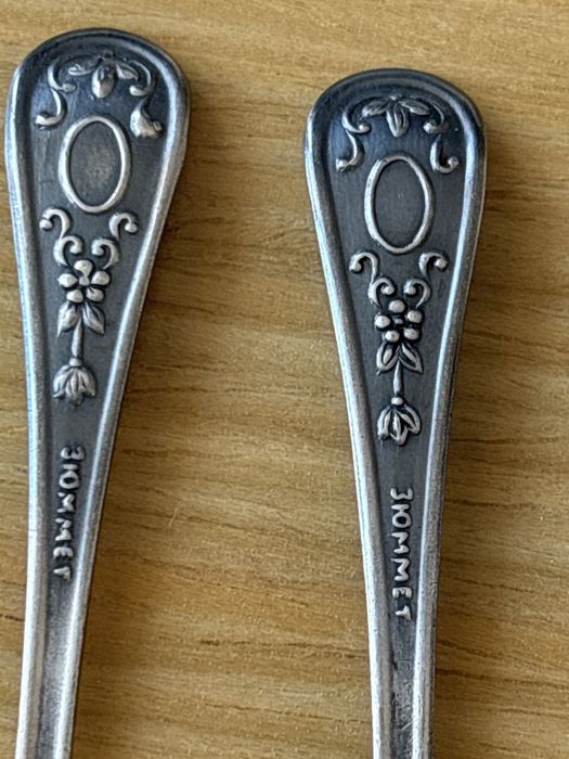 Stara posrebrzana ZSRR JUMMET solniczka z łżeczką - dwie sztuki!