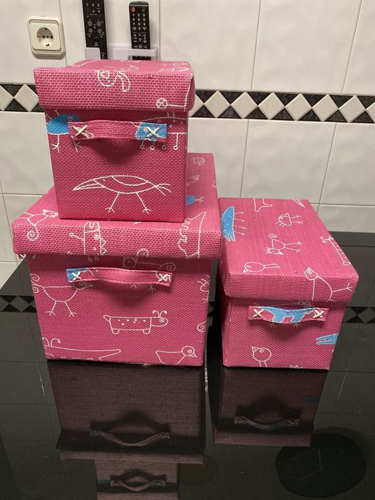 Conjunto 3 caixa de decoração de criança
