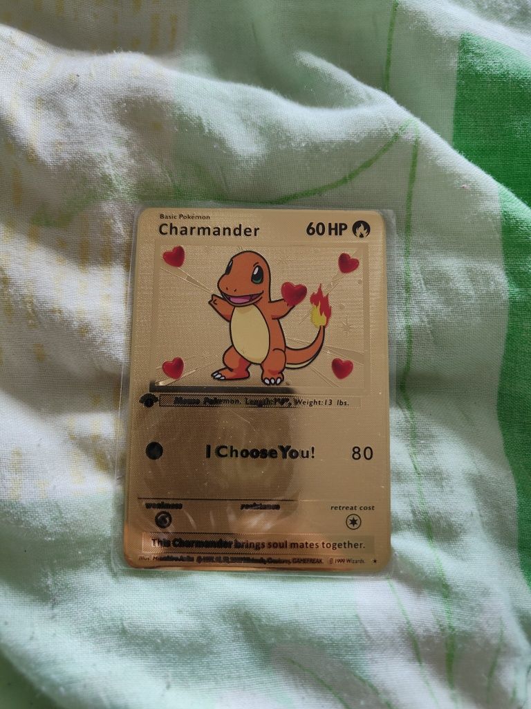 Karta Pokemon Złota Metalowa Charmander