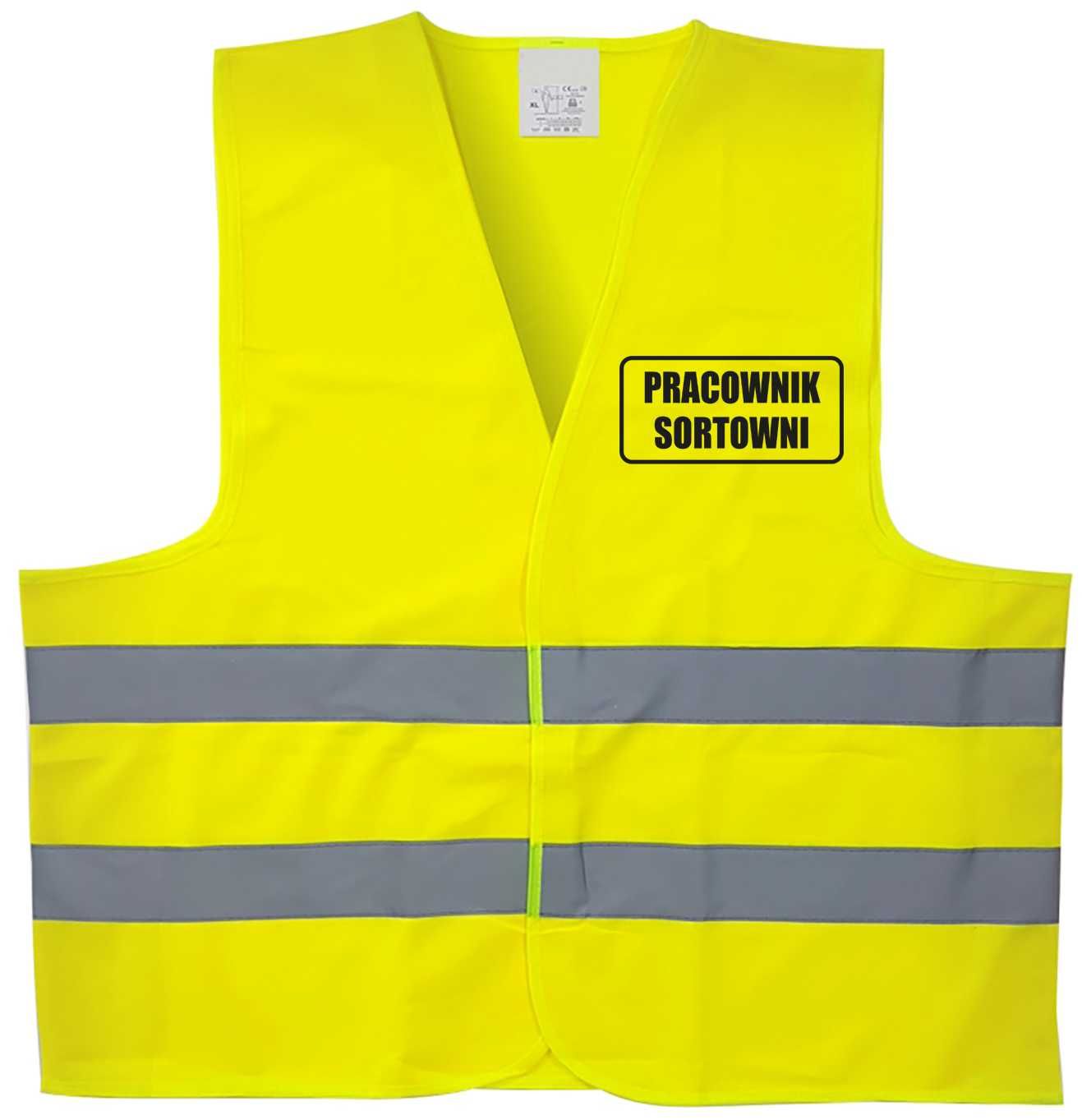 kamizelka odblaskowa, kamizelka z nadrukiem pracownik sortowni