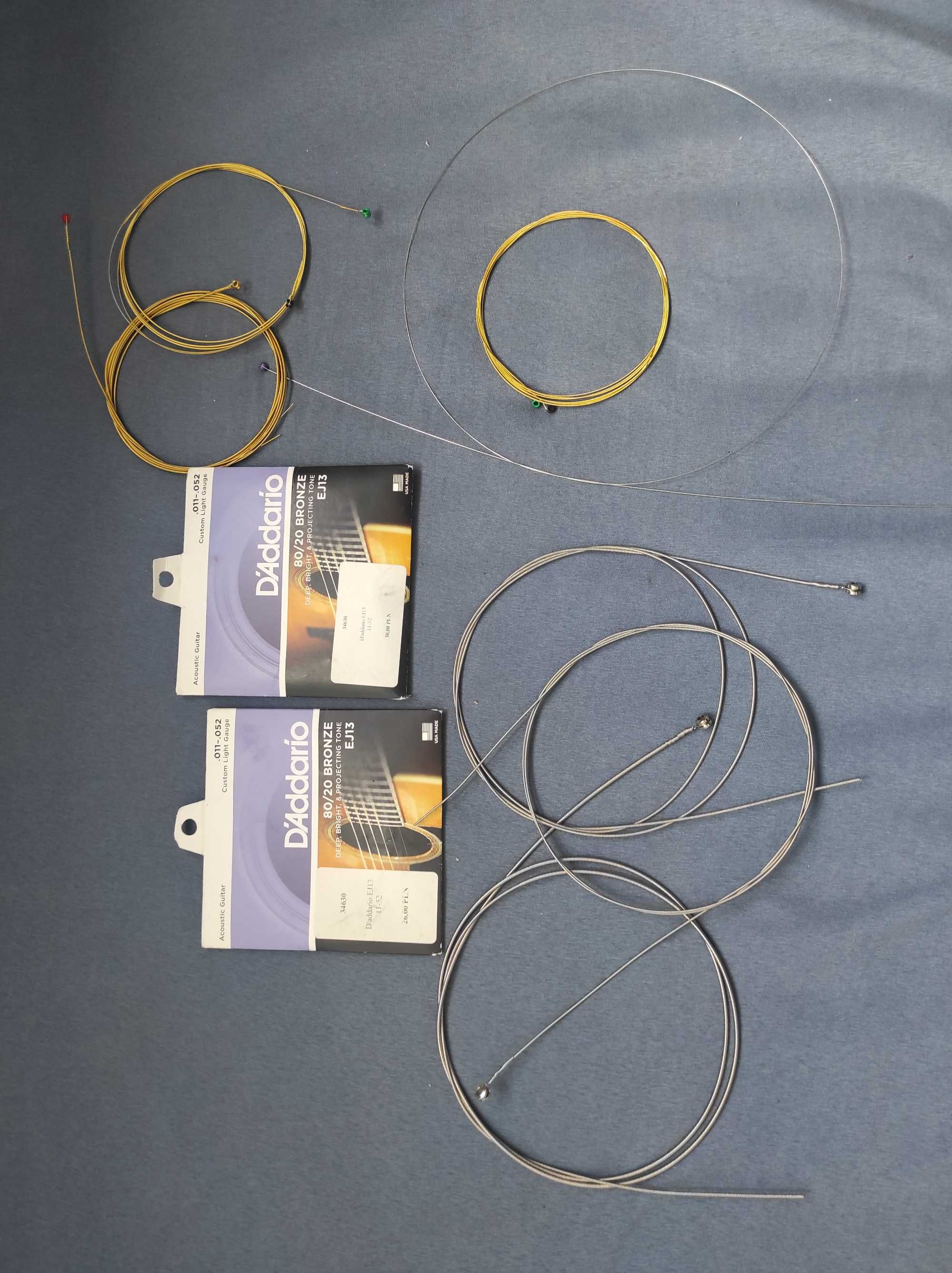 Struny duży pakiet, D addario 6x plus 3x orphee guitar do basowej