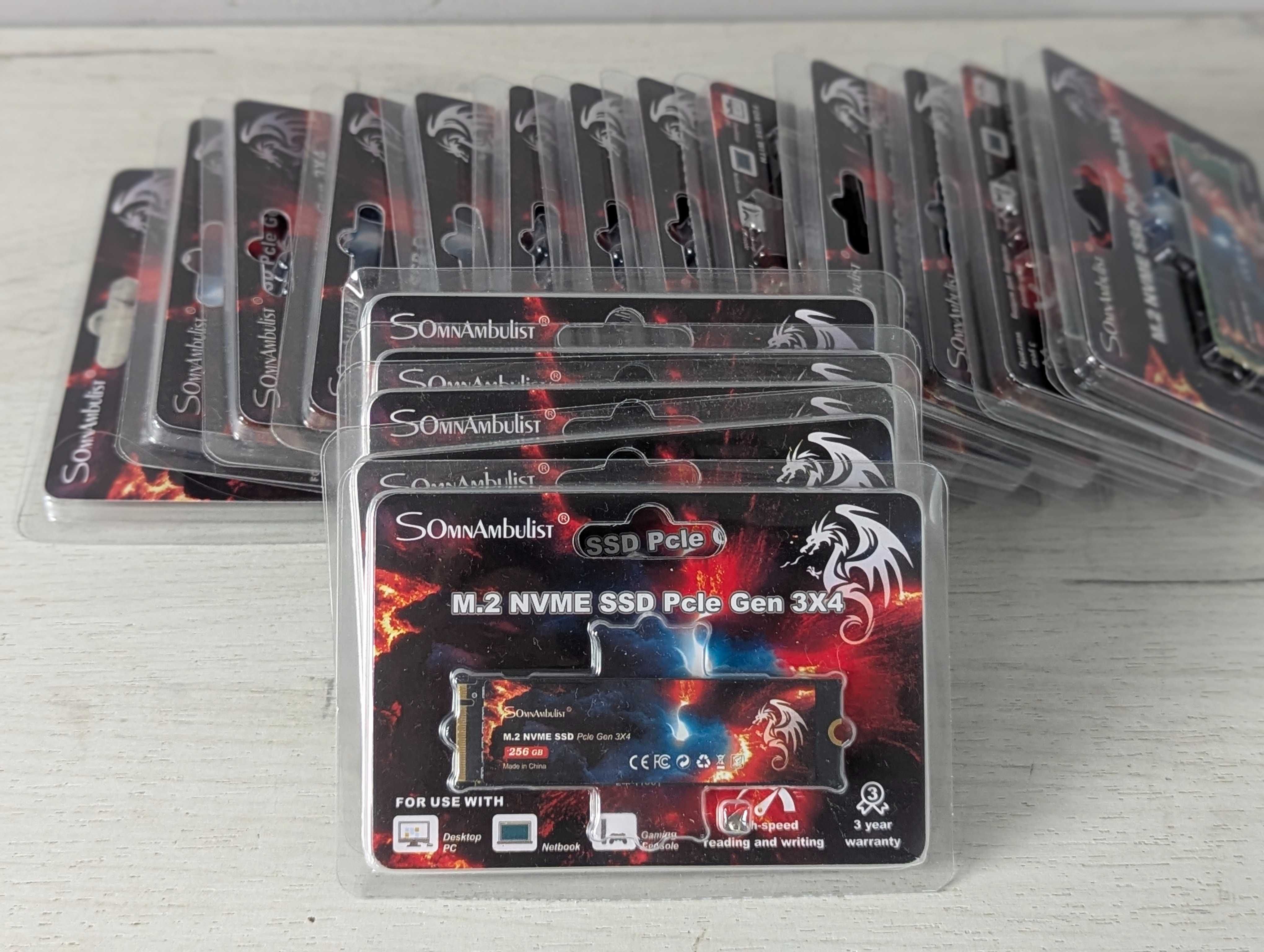 M.2 NVME SSD Pcle Gen 3x4  SomnAmbulist 256 Gb