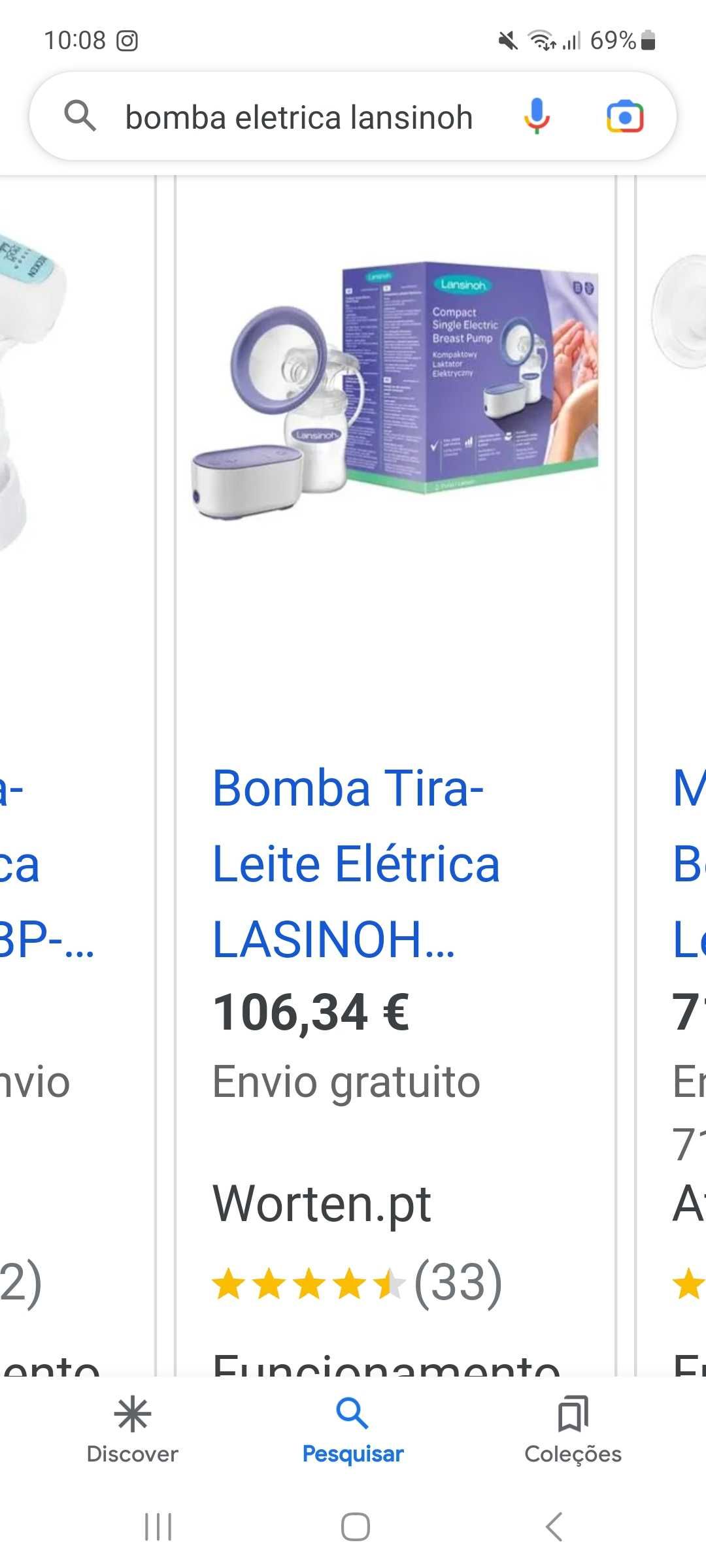 Bomba extractora de leite elétrica Lansinoh