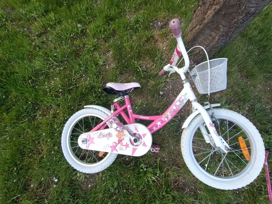 Rower rowerek dziewczęcy 16 + pałąk do prowadzenia