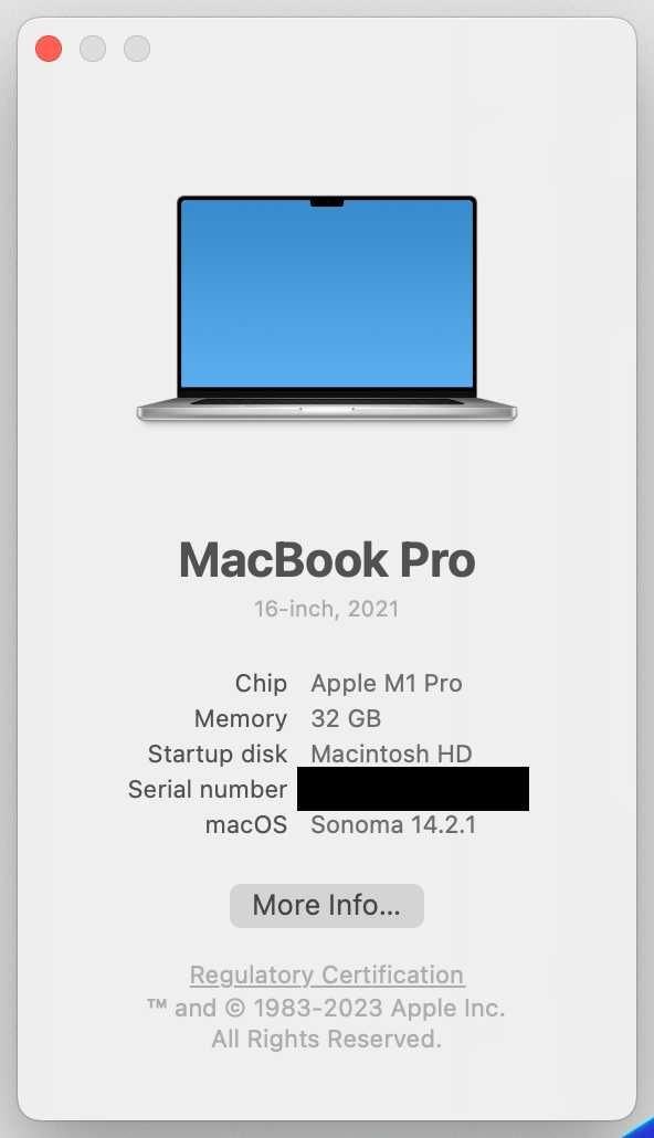 MacBook Pro 16" | M1 Pro | 32GB RAM | 1TB SSD | SILVER | COMO NOVO!