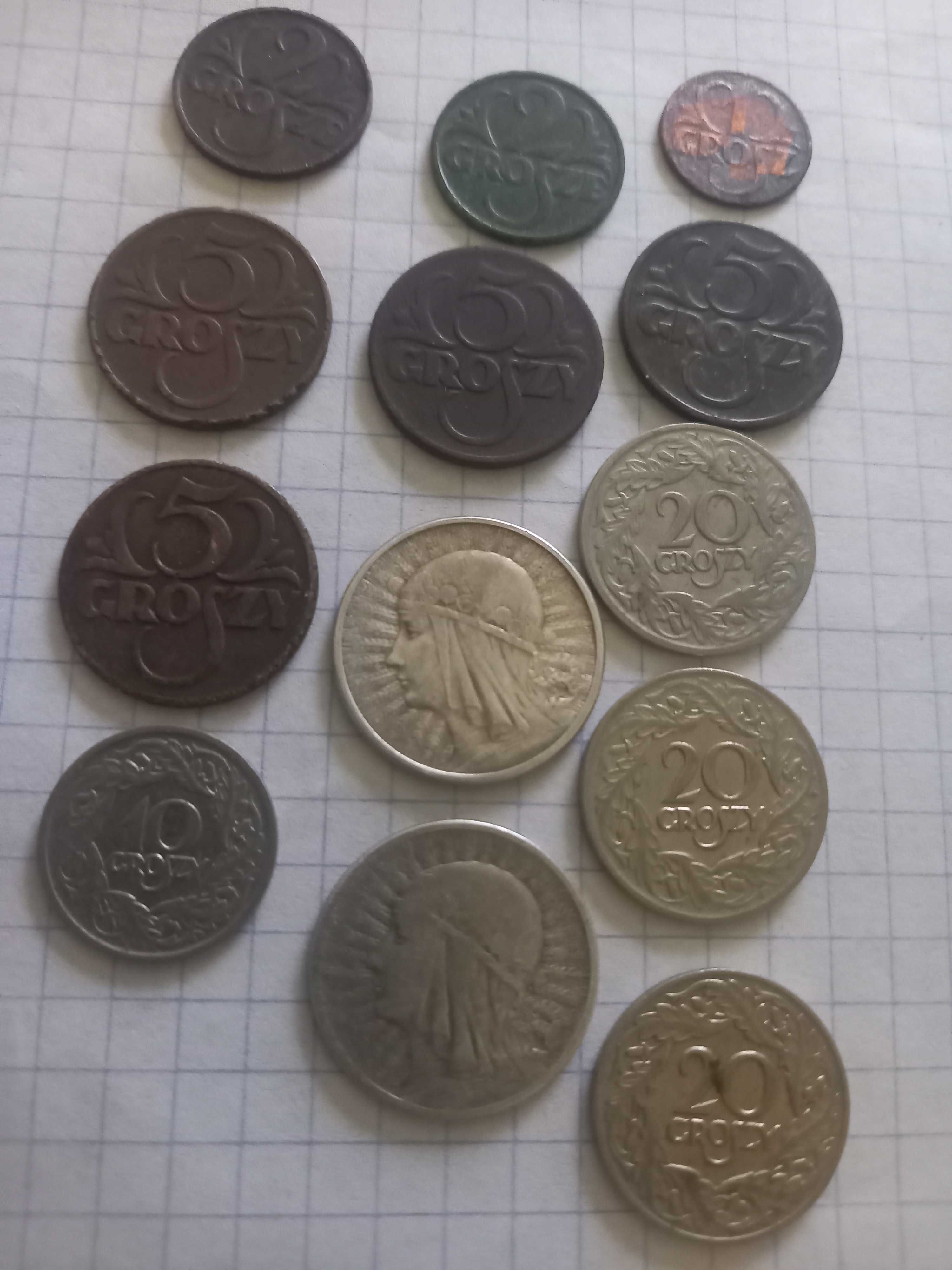 Zmienię polskie przedwojenne monety 13 szt