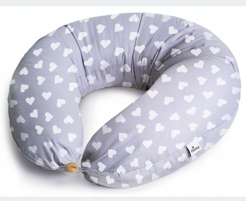 NIIMO XXL Poduszka Ciążowa i Do Karmienia 100% Bawełna Szara 200x70 cm