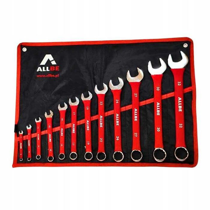 Zestaw kluczy płaskich z powłoką gumową 12szt