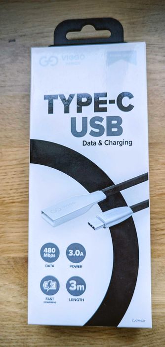 Kabel VIGGO DESIGN USB - USB-C 3m Czarny