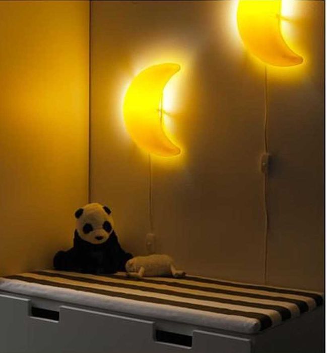 Lampka Kinkiet Ikea Smila Mane Księżyc Żółta