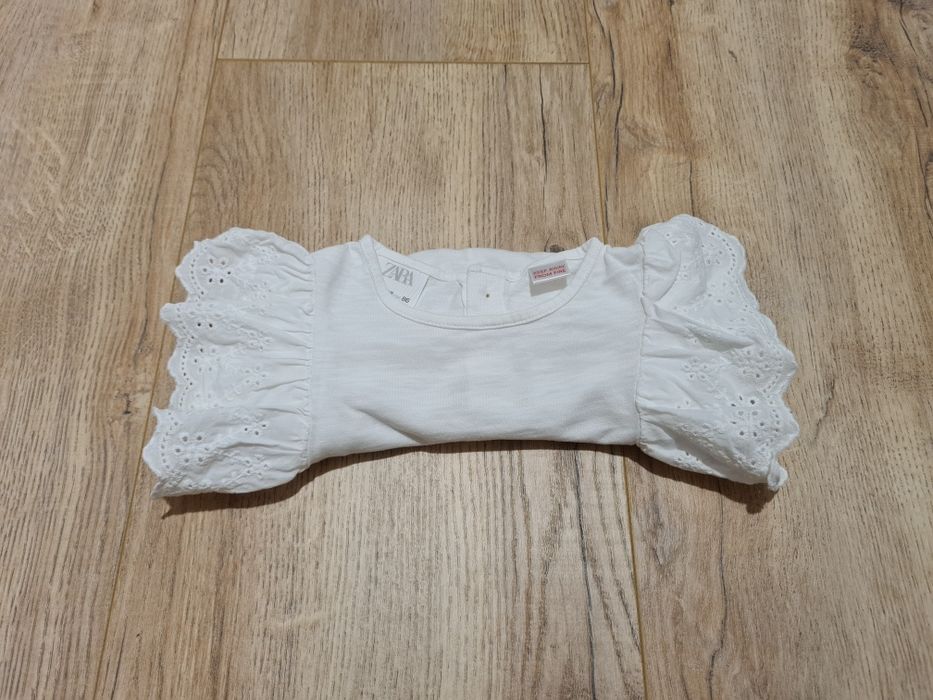 Biała bluzka typu motylek Zara rozm. 86
