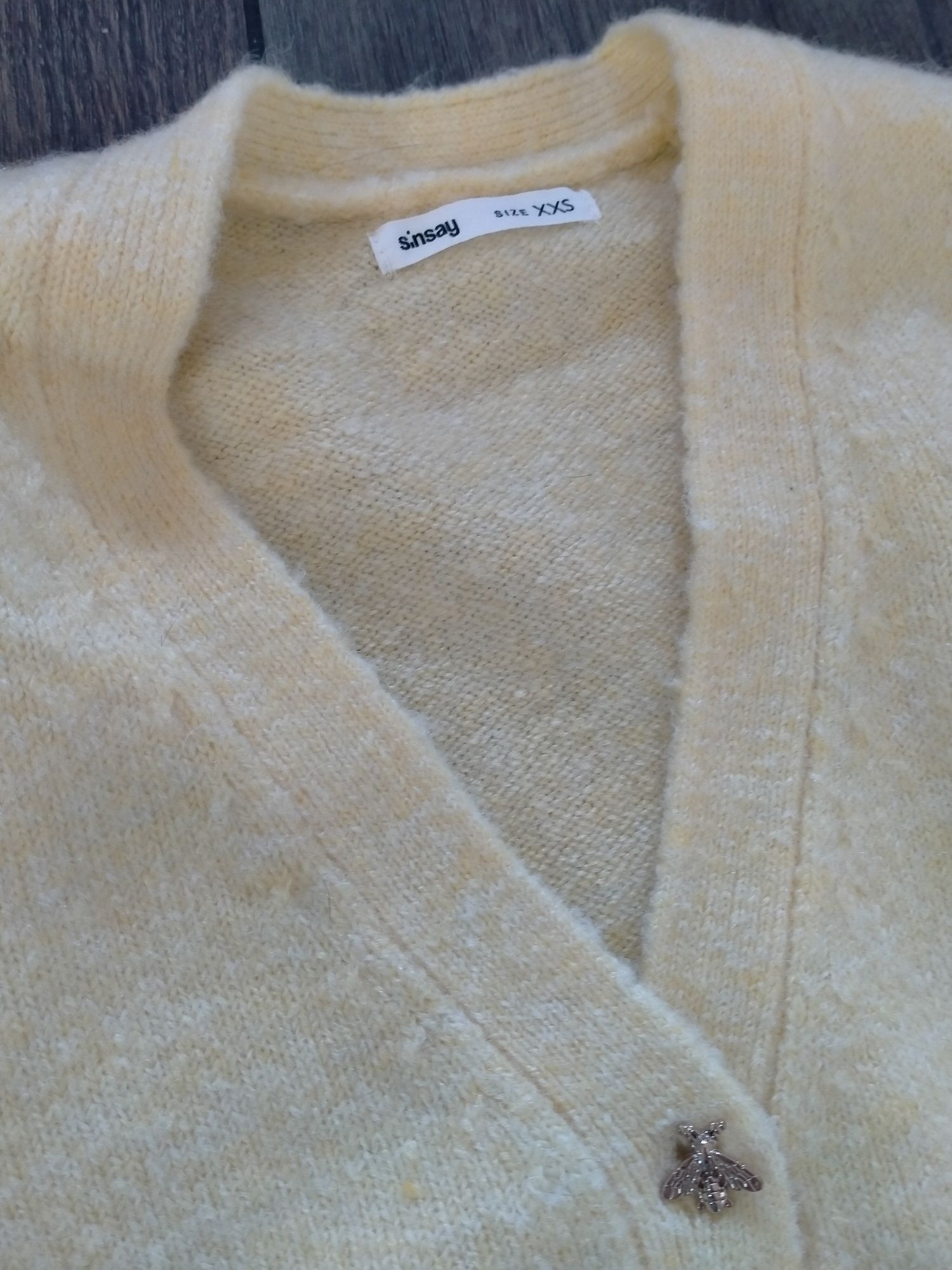 Sweter rozpinany Sinsay xxs żółty