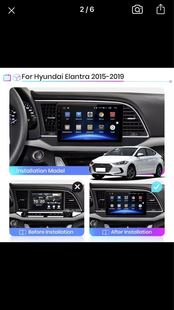 Штатная магнитола Hyundai Elantra 2016-2018