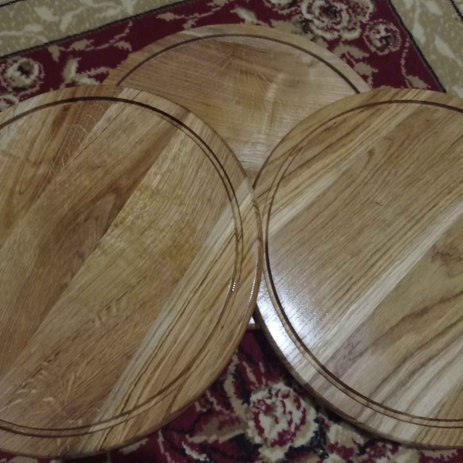 Кухонна доска дошка Дерев'яні тарілки еко посуд кружок миски