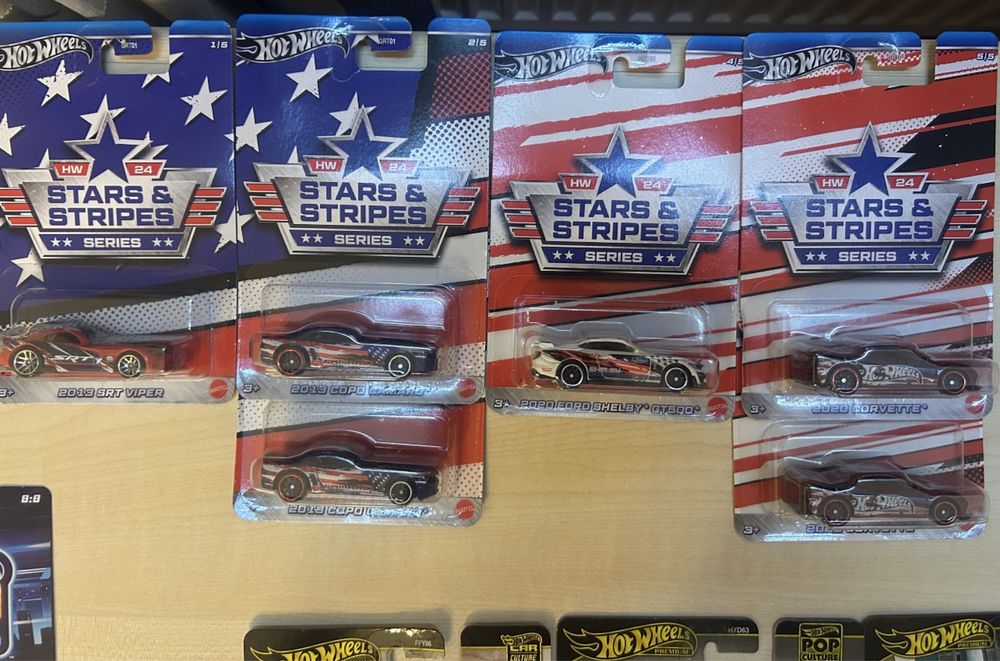 Машинки Hot wheels, premium, star and sripes, neon speeders, 55.