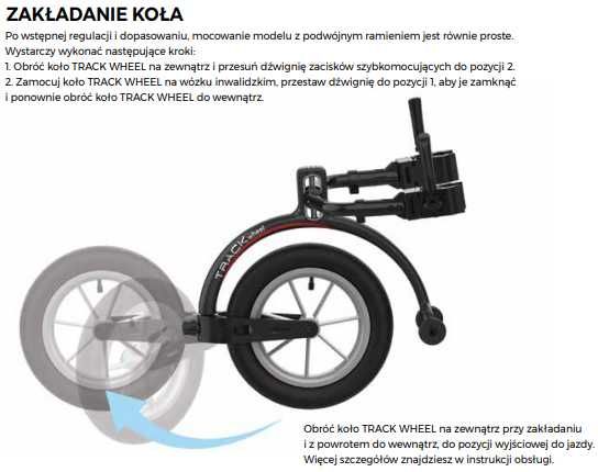 Przystawka do wózka inwalidzkiego Rehasense Track wheel Carbon