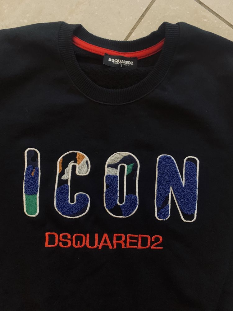 Dsquared2 icon, bluza crewneck r. S duże kolorowe logo. Jak nowa.