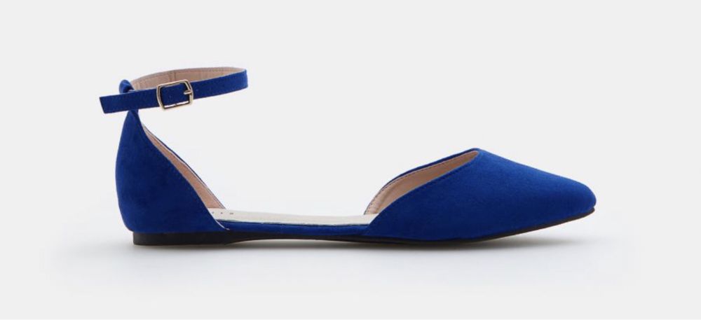 Nowe buty balerinki baletki kobalt chabrowe granatowe r. 37 36,5!