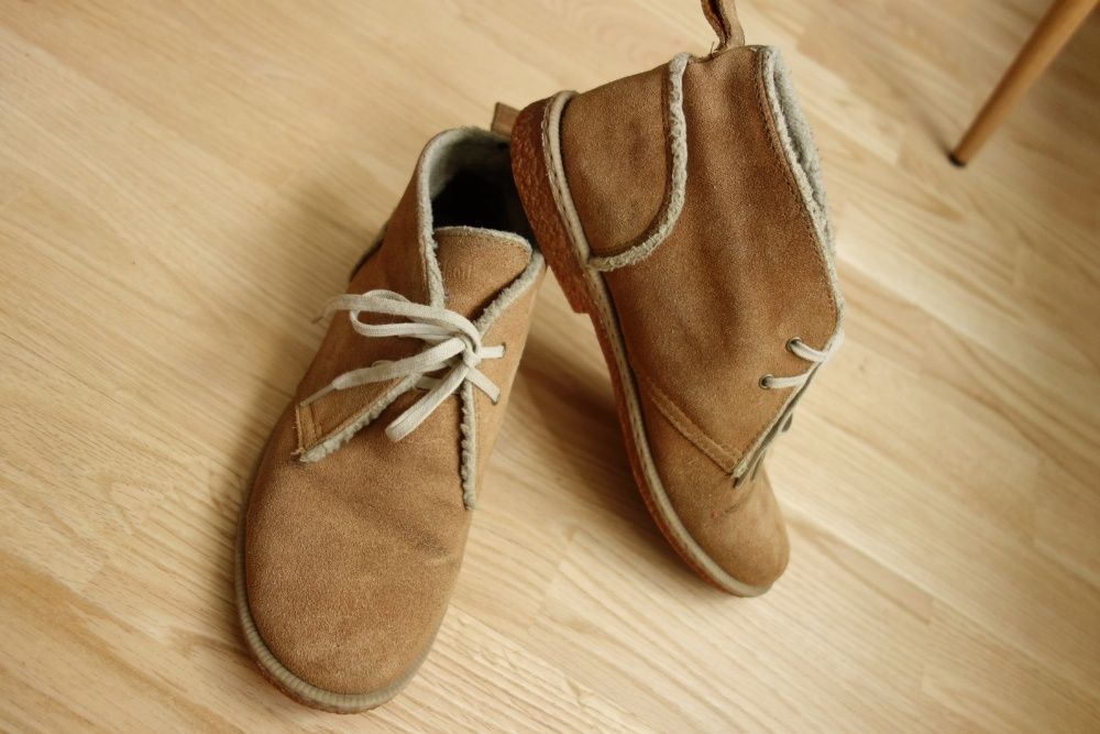 Туфли ботинки Timberland замшевые бежевые 24 см стелька
