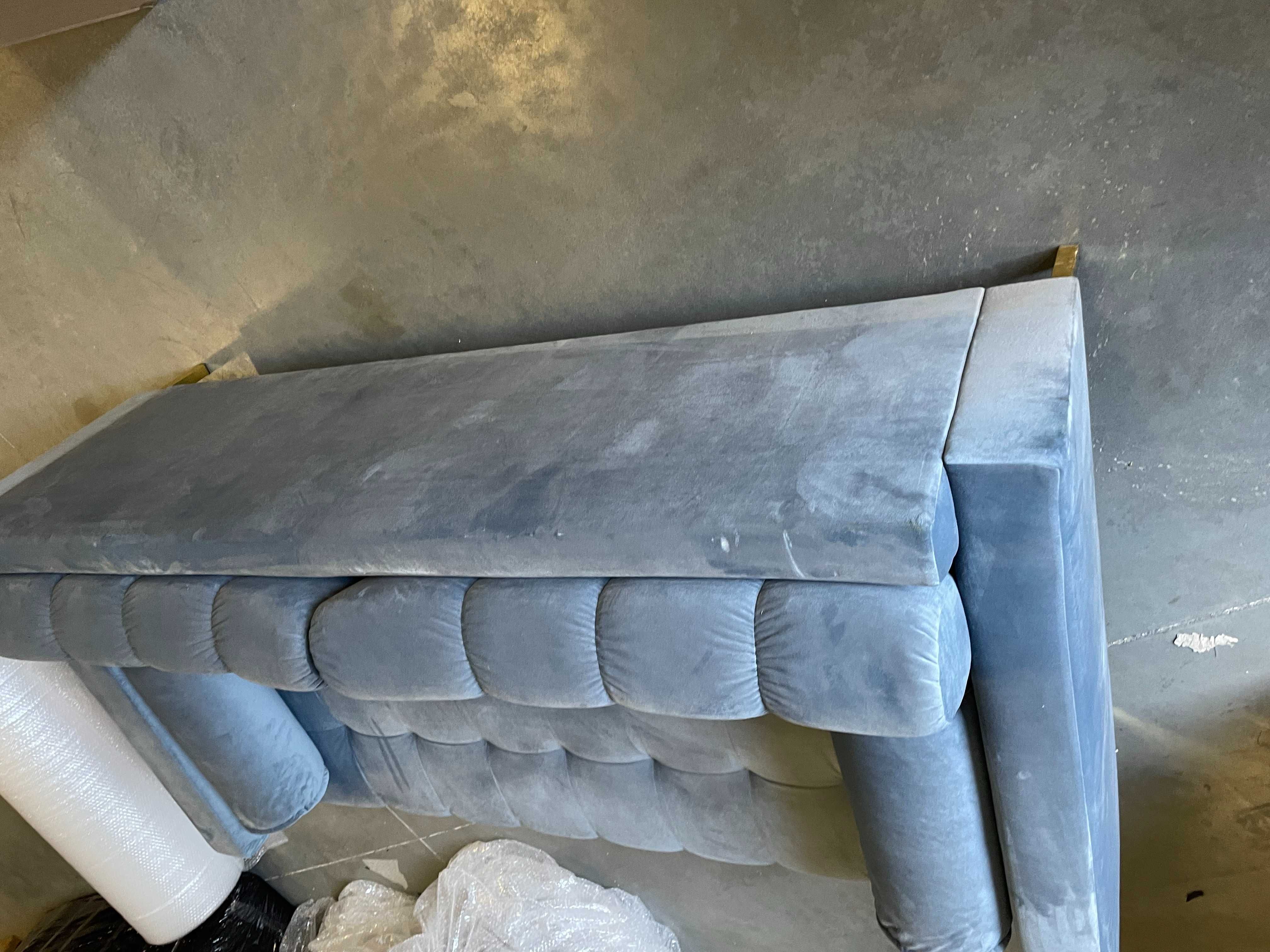 Sofa aksamitna 3-osobowa BALI jasnoniebieski - poekspozycyjna(2)