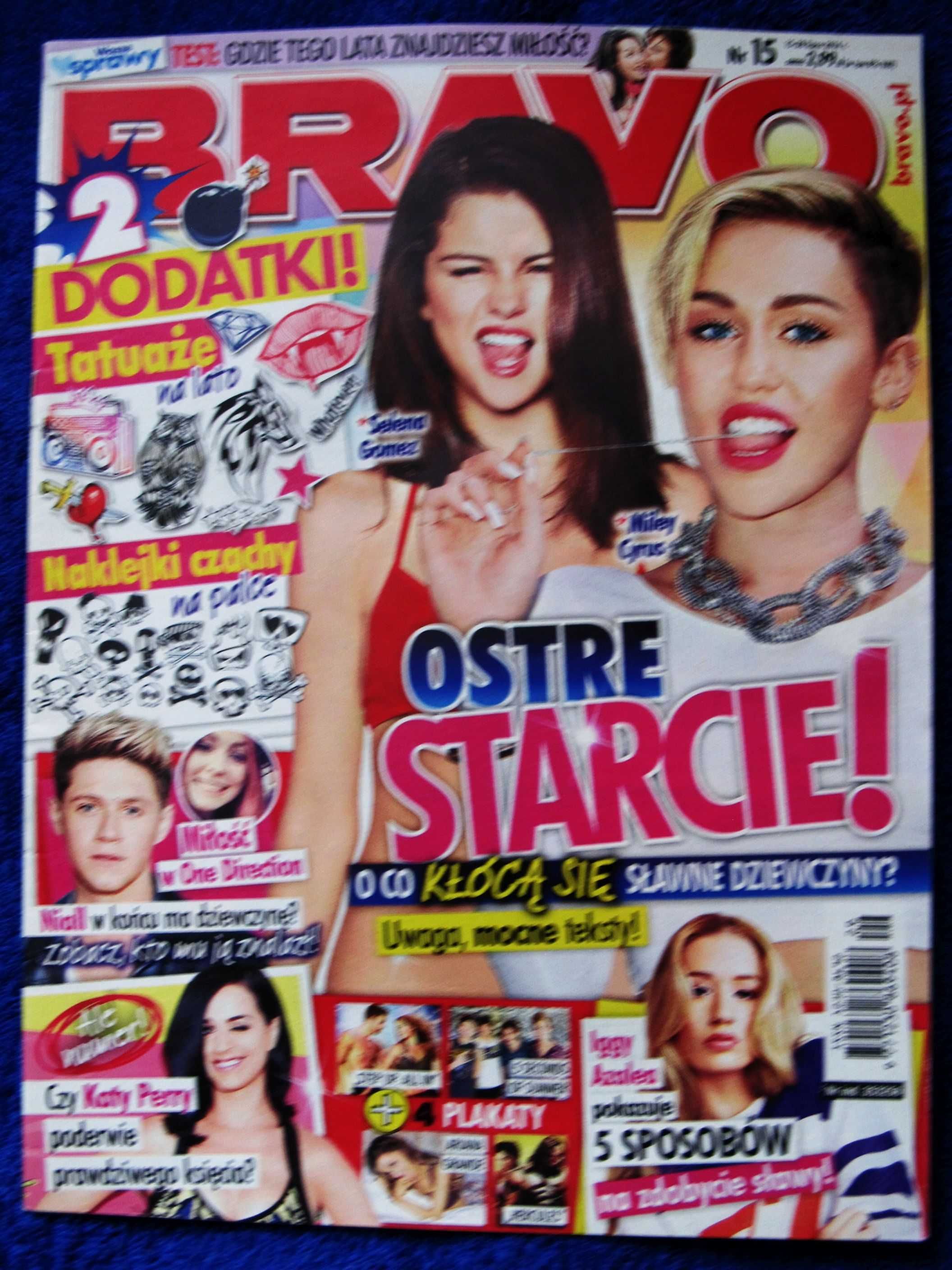 Bravo Nr 15.2014 front Miley Cyrus,Selena Gomez,Iggy Azalea,K.Perry