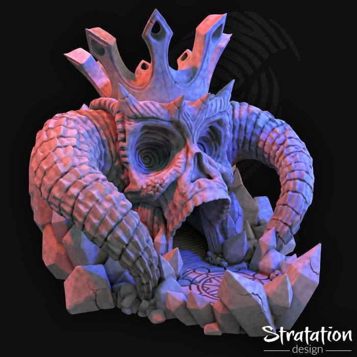 Demon King Skull Dice Tower 3D - Torre de Dados Épica p/ RPG