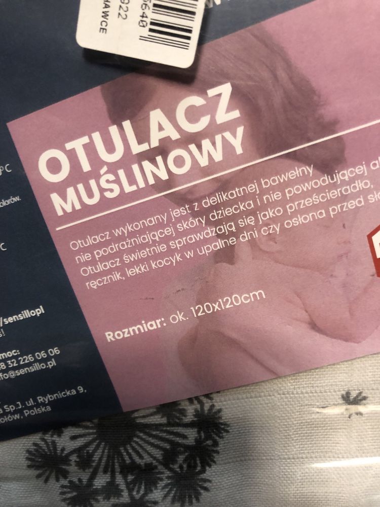 Otulacz muślinowy 120/120 cm dla dziecka Mily w dotyku