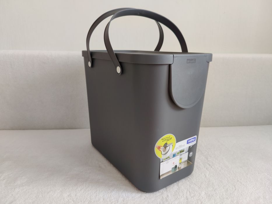 Nowy pojemnik do segregacji kosz na śmieci Rotho 25L wiadro szare