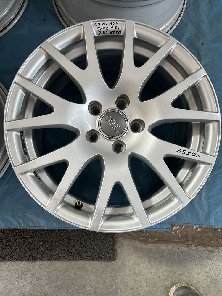 521 Felgi Aluminiowe ORYGINAŁ AUDI R 17 5x112 otwór 57,1 Bardzo Ładne