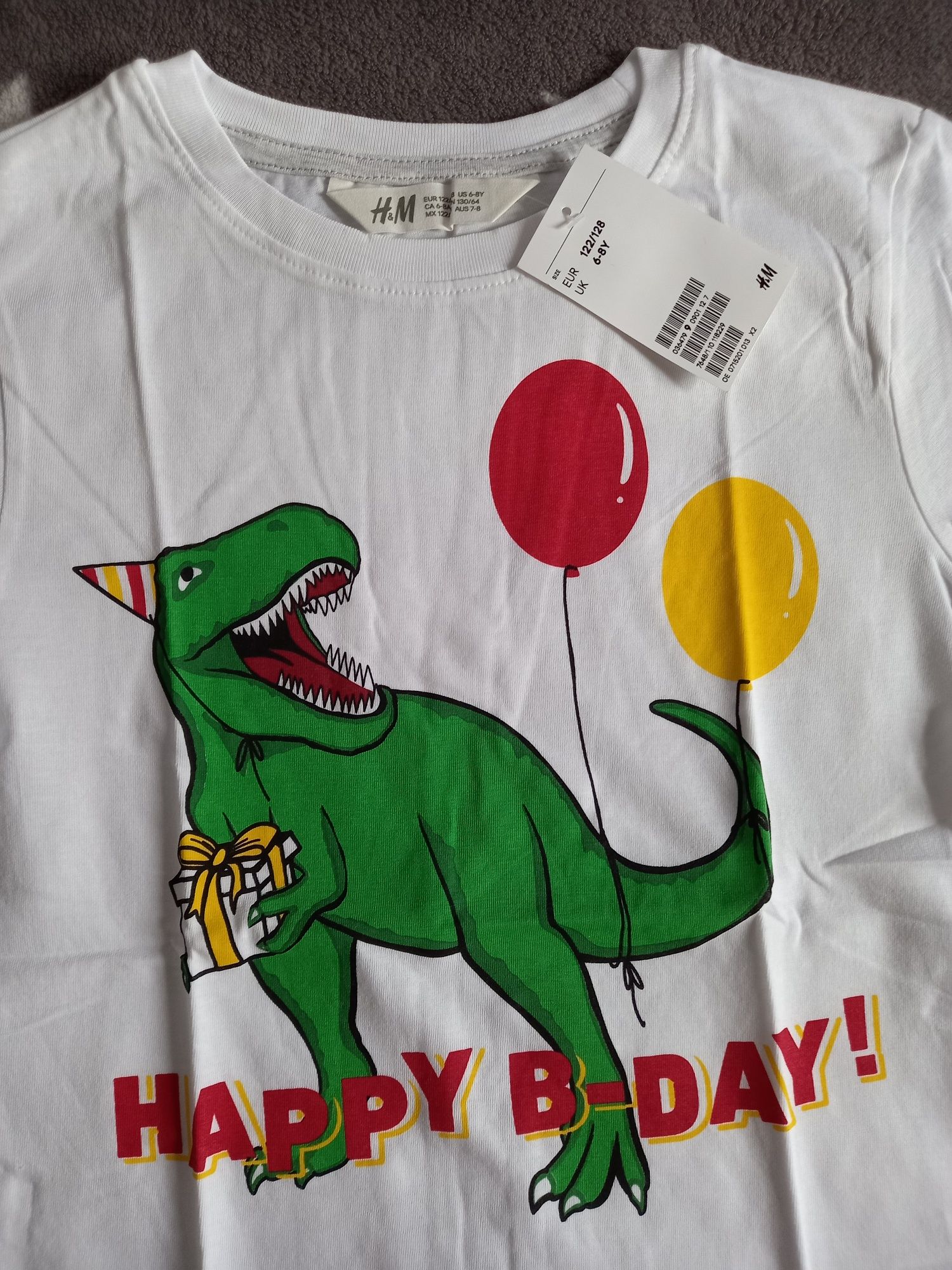 NOWA koszulka tshirt hm h&m dinozaur dinozaury urodziny birthday