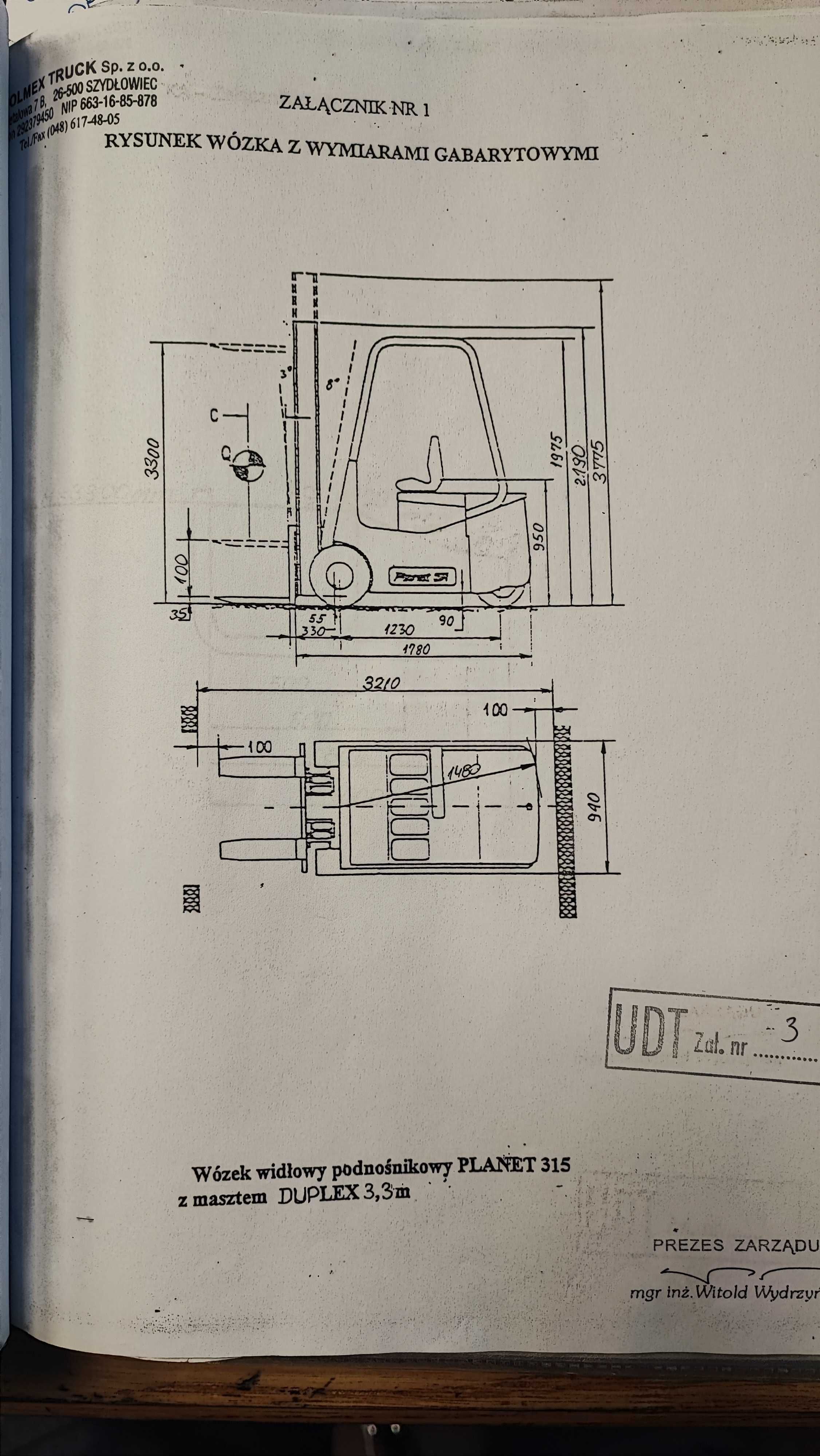 Wózek elektryczny  jezdniowy podnośnikowy, udźwig 1500kg