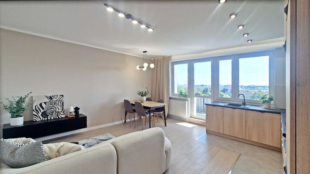 Zaspa|3 pok. po remoncie| widok na panoramę Gdańsk