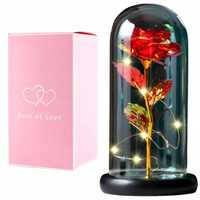 Wieczna róża w szkle świecąca LED Prezent na walentynki DZIEŃ KOBIET
