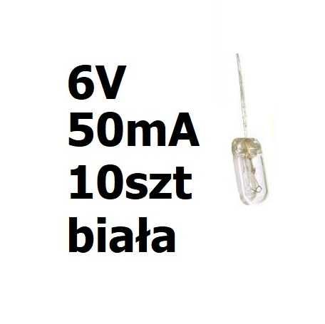 Żarówka mini biała 3x7mm 6V 50mA 10szt