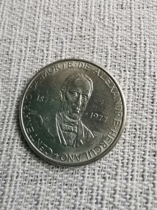 Moeda 5 escudos, 1977 Centenário do Falecimento de Alexandre Herculano